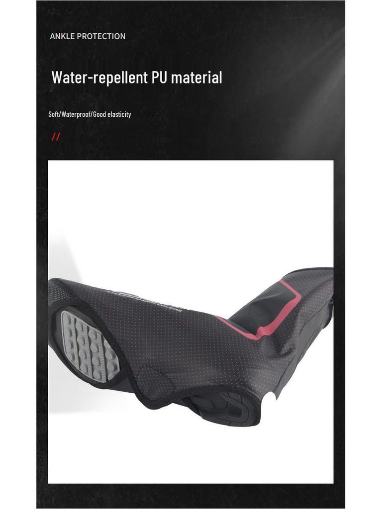 Windproof Waterproof Winter Cycling Shoe Covers - Warm PU Fabric