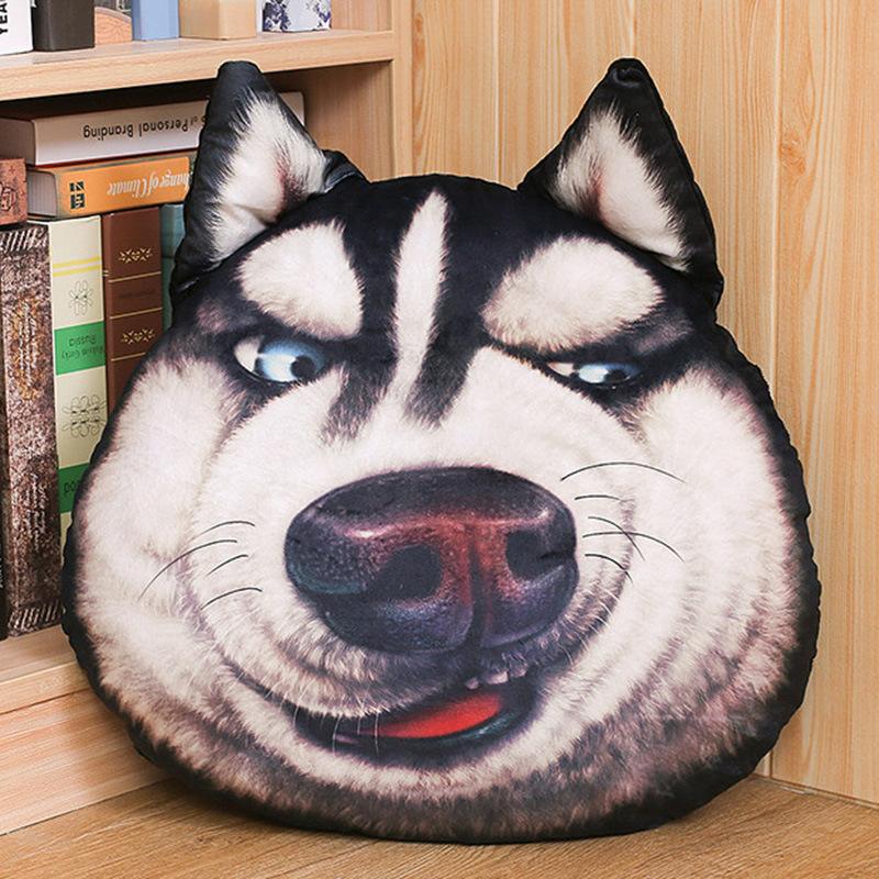3D креативная плюшевая игрушка-подушка хаски кукла смешной бог и раздраженная голова собаки подарок на день святого валентина девочке на день рождения