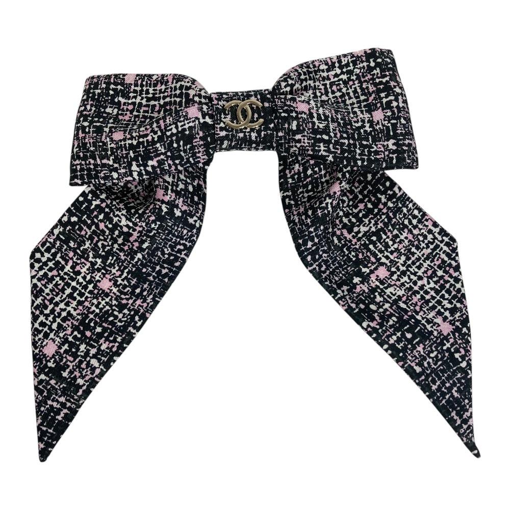 CHANEL 25B CC CC Mark logo ribbon Hair accessories Hair clip Barrette Unused