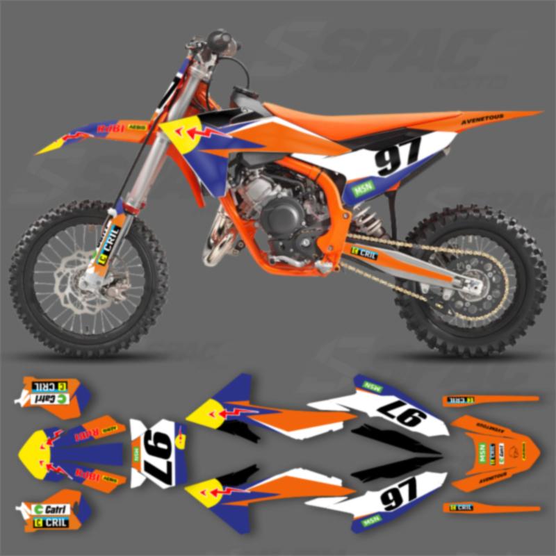 SPACE Индивидуальная графика для мотоцикла Фон Наклейка для KTM 250 300 SX SX65 2024 2025 2026 24-26 SX SX65 Комплекты наклеек Enduro 01