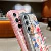 Роскошный узор из роз, мягкий силиконовый чехол для телефона Samsung S24 FE S23 S22 Ultra A16 A15 A55 A35 A54 A34, противоударный прозрачный чехол-бампер со слотом для карт