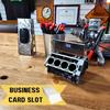 Engine Block Desk Organizer - Black Resin Business Card & Pen Holder, Perfect Gift for Car Enthusiasts and Mechanics Decor