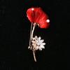 Blucome Beauty Red Flower Brooch Women’s Brooch for Coat Suit Bag Hijab Laple Pins New Year Gift