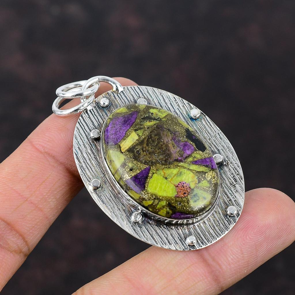 Медный кулон-стихтит, ювелирные изделия ручной работы с камнем, подвеска из стерлингового серебра 925 пробы, оригинальный кулон с драгоценным камнем, подарок для друга, новые ювелирные изделия