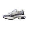 Серебристые женские кроссовки-кеды на толстой подошве в стиле 'dad sneakers' - Увеличивающие рост, на шнуровке, повседневные спортивные туфли.