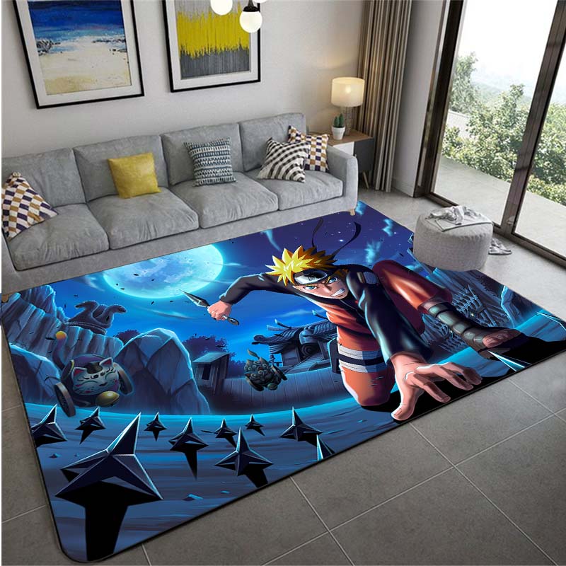 Anime Naruto Non-slip Area Rugs Large Mat Rugs for Living Room Comfortable Carpet Soft Floor Mat Rugs for Bedroom