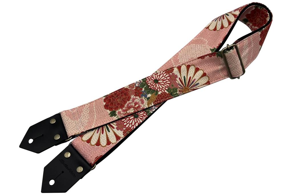 Spice Note Guitar WAGARA Made In Japan with Japanese Pattern Length Strap, Series, Fabric, 860mm-1470mm, Pink, ES-PWG50F1PK