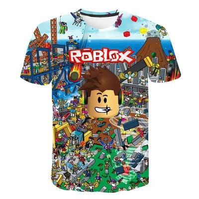 2025 Roblox Детская футболка для мальчиков Игровая спортивная футболка Детская мультяшная футболка с коротким рукавом Топ 3D-принт Повседневная уличная одежда Харадзюку