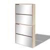 VidaXL Shoe Cabinet 4 Shelves with Mirror 63x17x134 Cm Oak