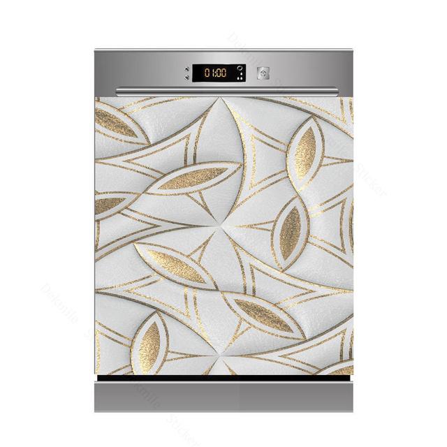 3D бамбуковая текущая вода, свеча, камень, посудомоечная машина, холодильник, морозильная наклейка, детская художественная крышка двери холодильника, обои, кухонный декор