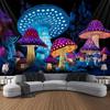 Psychedelic Mushroom Tapestry Nature Wildflower Plant Landscape Wall Hanging Fantasy Tapestry Poster for Dorm Living Room Decor
