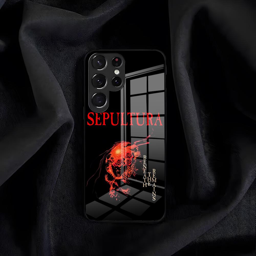 Чехол для телефона Sepultura Для Samsung S26 S25 Edge S24 S23 S22 S21 S20 Ultra Plus FE Стеклянная крышка