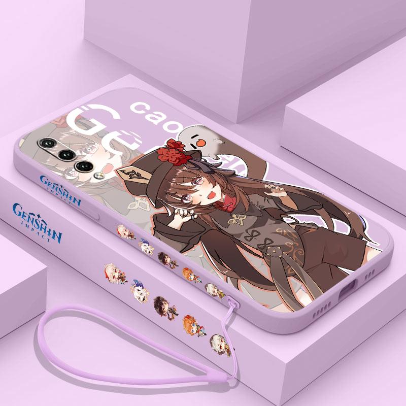 Genshin Impact Nahida HUTAO For Huawei Y9S Y9A Y9 Y6 Nova Y70 9 8 P50 P40 P30 P20 Pro Lite E 5G Liquid Left Rope Phone Case