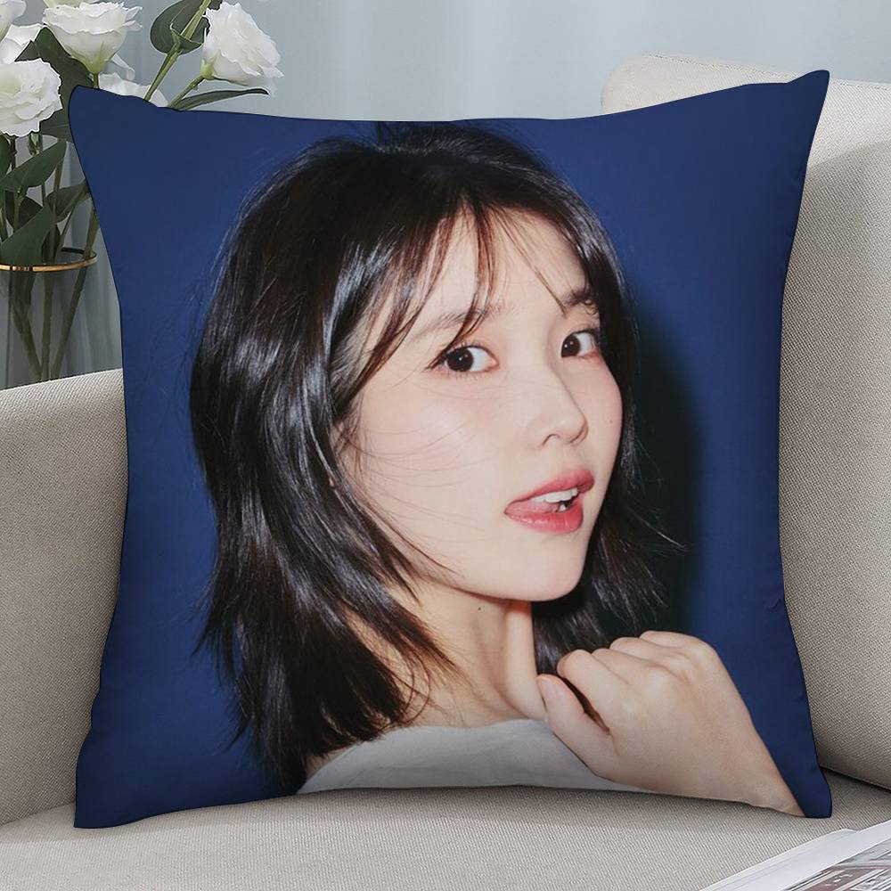 Kpop I-IU Милая наволочка Короткий плюш Двусторонняя печать Квадратные наволочки для диванных подушек Домашний декор для подушек