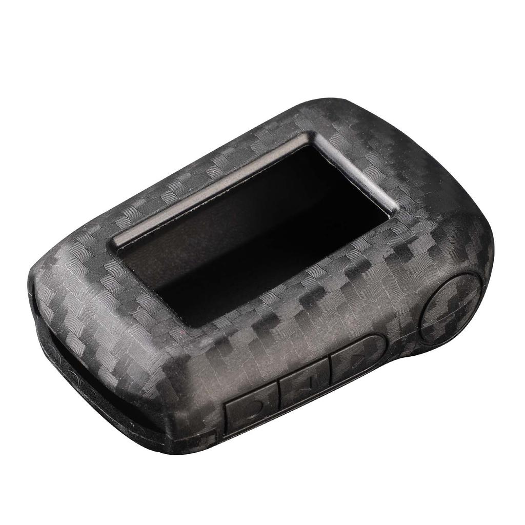Jingyuqin 3b Carbon Fiber Patten Silicone Car Key Shell For Starline A92/A94/V62/A62/A64 LCD Car Key Holder Case Cover