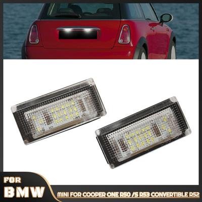 Для BMW MINI R50 2002-2006 R52 Кабриолет 2004-2006 R53 Coopers 2001-2006 2 ШТ. Светодиодные фонари подсветки номерного знака без ошибок