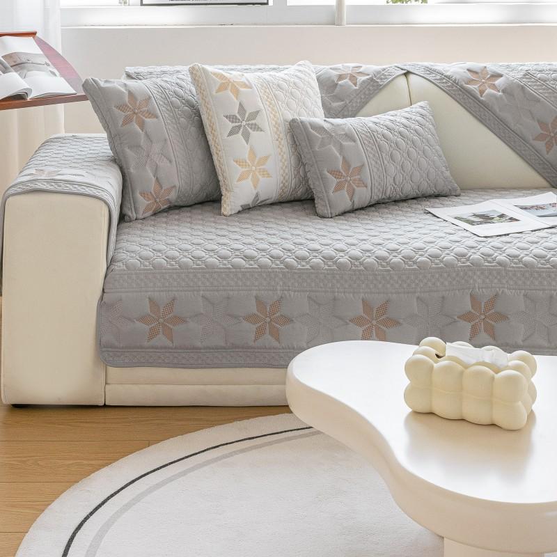 Washed Cotton Sofa Cushion Summer Light Luxury American Bohemian Non-Slip Fabric Cover Towel Seat Cushion Cover