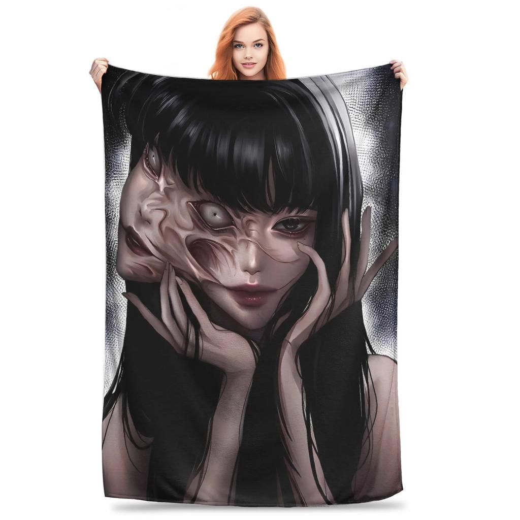 Tomie Junji Ito Blanket  Soft Warm Throws for Winter Bedding Child Couch Chair Pattern Ideal for Bedspread