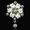 Breastpin Elegant Easy Matching Alloy Flower Faux Pearls Women Brooch Pin for Dating