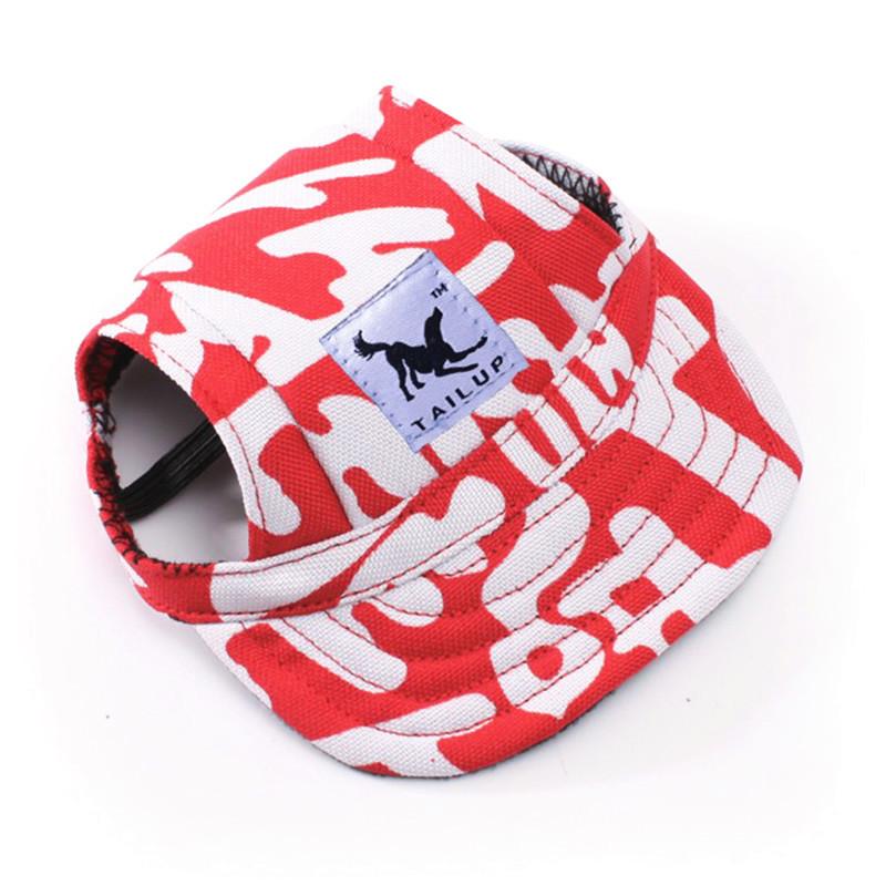 Cute Dog Baseball Hat Canvas Cap Adjustable With Ear Holes For Small Pet Dog Cats Outdoor Accessories Outdoor Pet Products 7D35