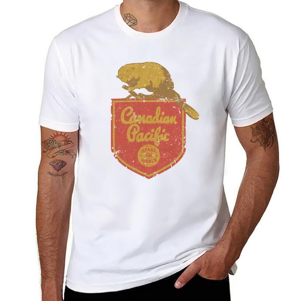 Canadian Pacific Railroad Vintage Tshirt Thanksgiving Casual Tee