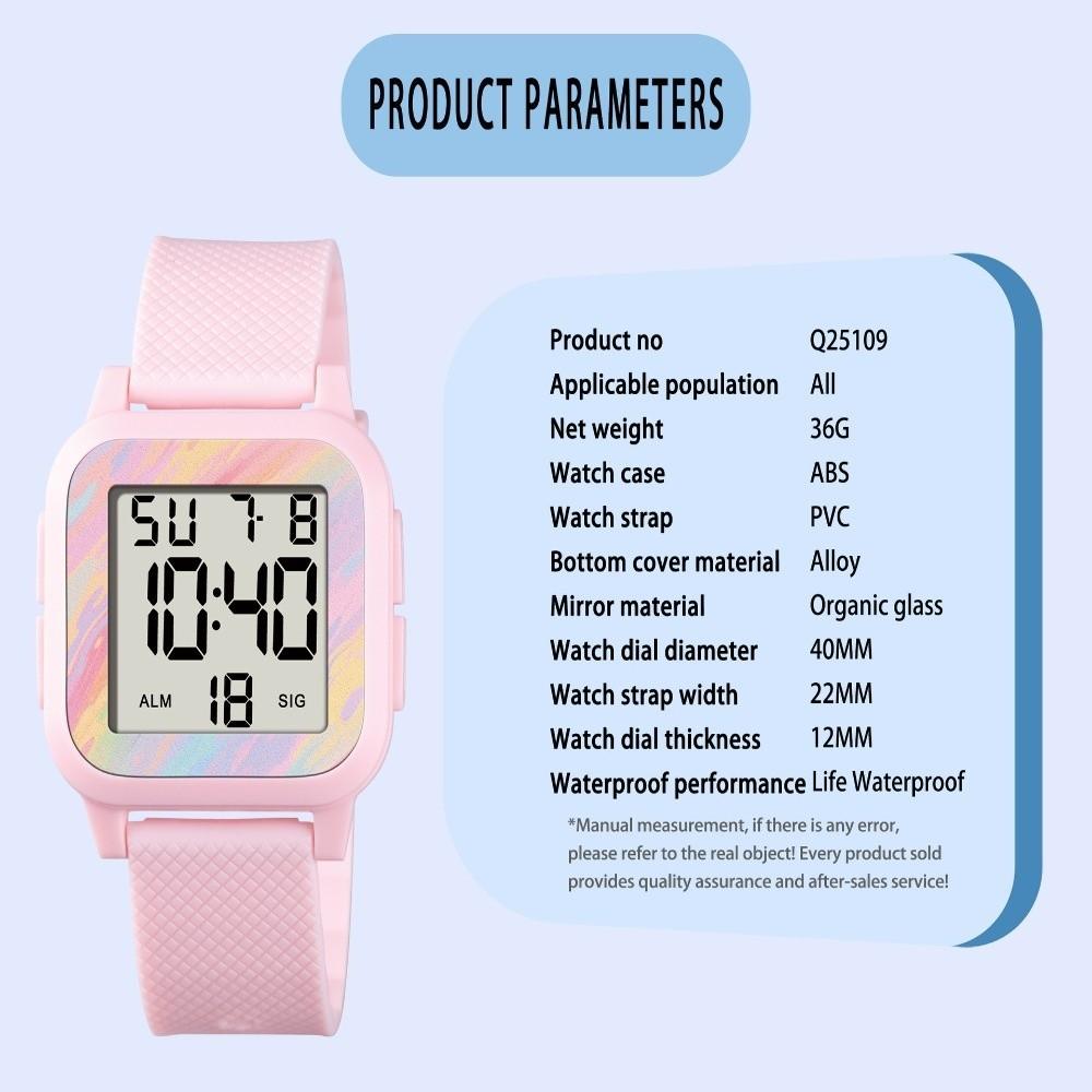 Alarm Clock Student Wrist Watch Luminous Digital Electronic Wristwatch for Boys Girls