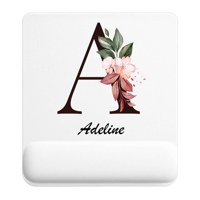 Tapis de souris - PLANETEE - Adeline Lettre Fleur - Multicolore - 22x18 cm - 3 mm