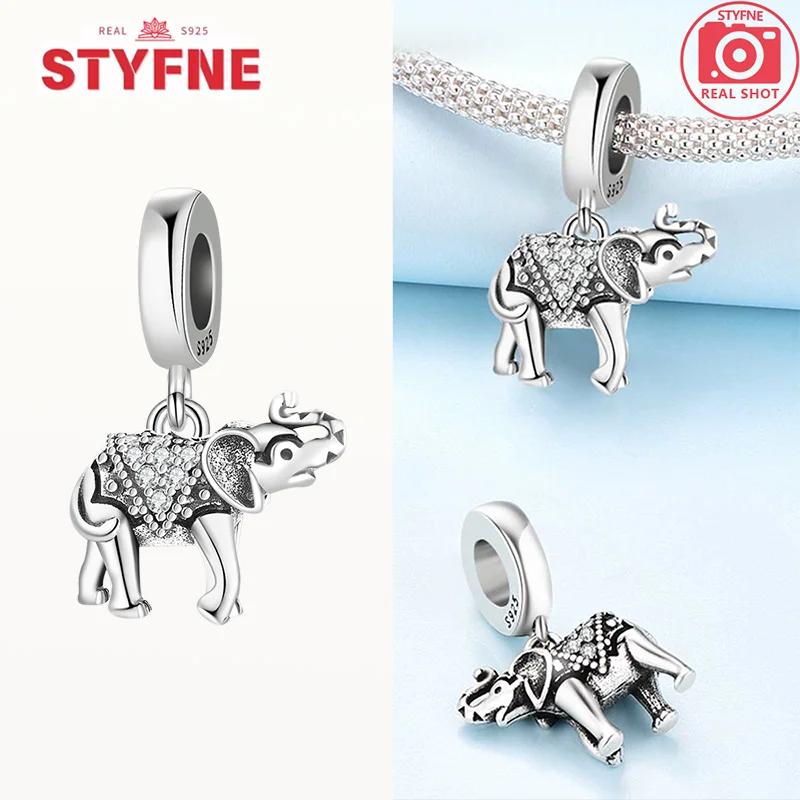 New Silver 925 Elephant Pendants Bracelet Charms for Women Jewelry Party Beads DIY Fine Jewelry Gifts Accessories