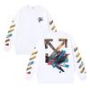 1319 Off-White 2026 Осень/Зима Новые Худи с Круглым Вырезом OW Graffiti Paint Стрелки Печатные Мужские и Женские