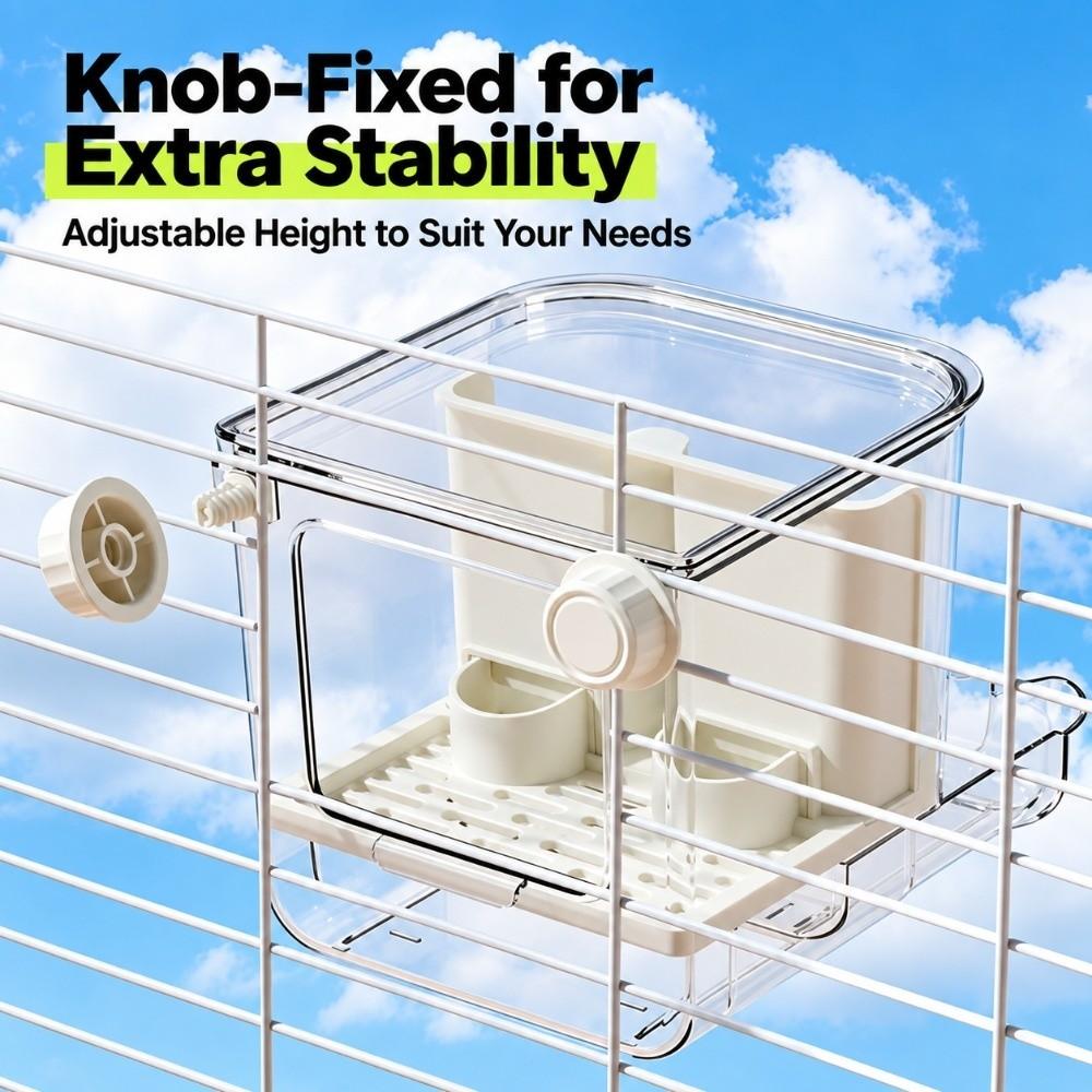 Large Capacity Automatic Bird Feeder Transparent Hanging Cage Feeder Small Pet Hanging Cage Indoor