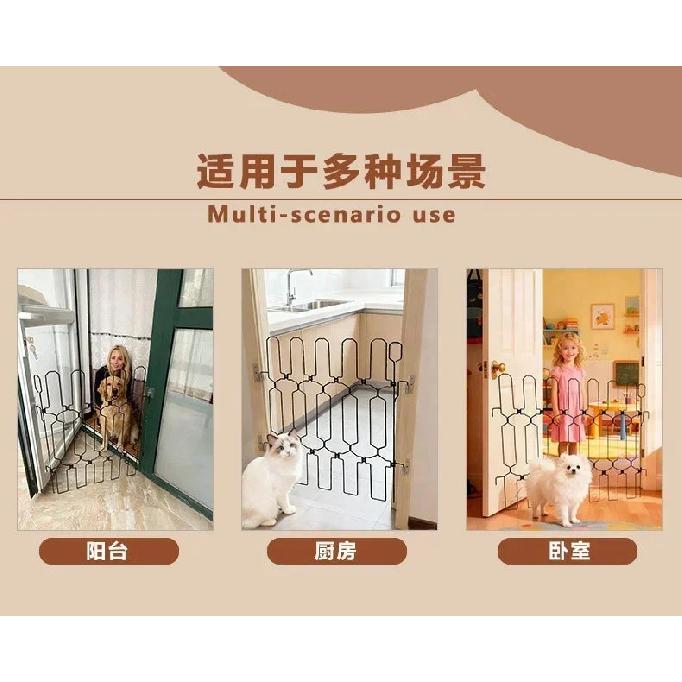 Metal Pet Retractable Gate Adjustable Safety Fence For Dogs Cats Indoor Outdoor Home Stairway Baby Proof For Families Cozy