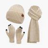 3pcs/set 3-Piece Warm Knit Beanie, Scarf & Gloves Set - Winter Accessories Gift Set for Women