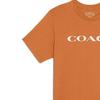 Coach Мужская футболка SS22 с принтом логотипа и букв, круглым вырезом, коротким рукавом, оранжевая C9693-BTR