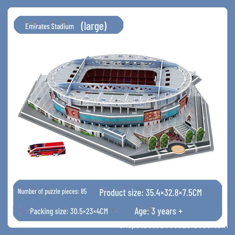 Реал Мадрид 3D Пазл Футбольное Поле Модель: Игрушка для сборки без клея и кубок Лиги чемпионов - идеальный подарок на день рождения для мужчин