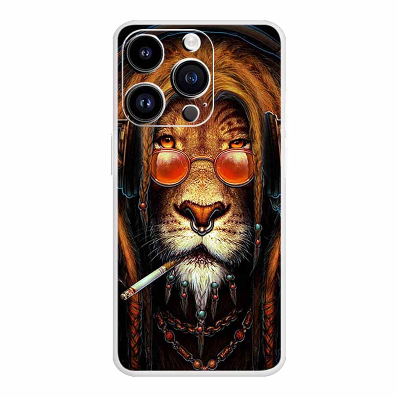Чехол со львами для iPhone 14 Pro Max Роскошный силиконовый ТПУ Мягкий чехол для телефона iPhone14 plus Ударопрочный бампер Оригинальный Para