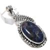 Натуральный Содалит Драгоценный Камень Ручной Работы 925 Стерлинговое Серебро Ювелирное Изделие Подвеска 2.52" D3T07
