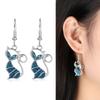 1Pair Trendy Women Elegant Gift Opal Cat Earrings Jewelry Hook Ear Stud Drop Dangle