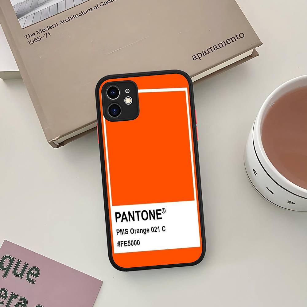 Канди-цвет Pantone Для IPhone 11 12 13 14 15 16 Pro Max Plus Матовый полупрозрачный чехол для телефона