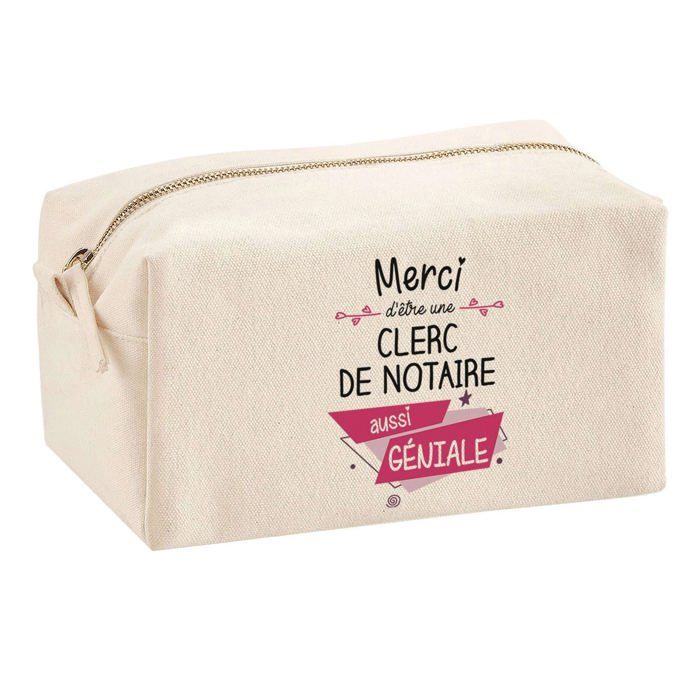 Trousse multifonction Merci Clerc de Notaire Géniale Cadeau Collègue Remerciement Idée Rentrée | Trousse Scolaire Fournitures Bureau