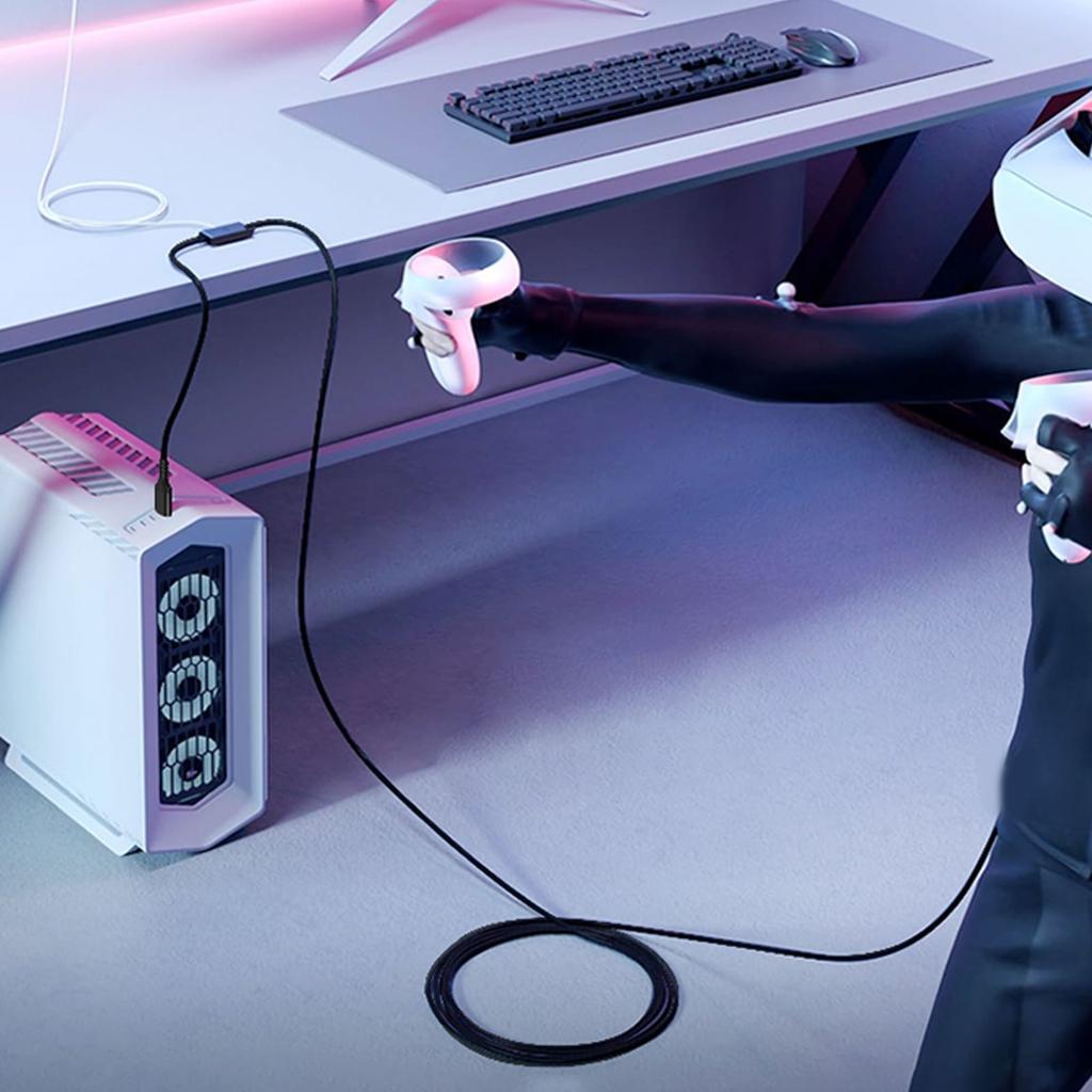 Кабель VR Link с зарядкой 16,4 фута USB3.0 5 Гбит/с Передача Высокоскоростной кабель для передачи данных для VR-гарнитуры ПК