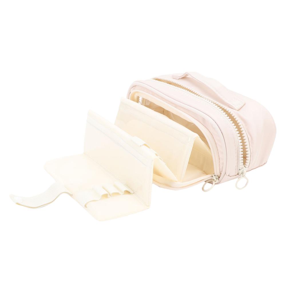 Pencil Bag Large Capacity Pouch with Pull Out Organizer Aesthetic School Office Supplies Beige