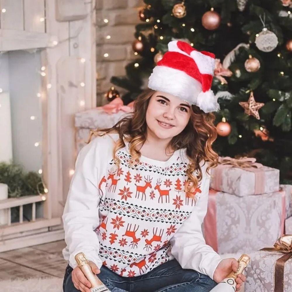 Утолщенная полосатая шапка Санты, мягкая теплая зимняя шапка, рождественское украшение, шапка Санты, женская