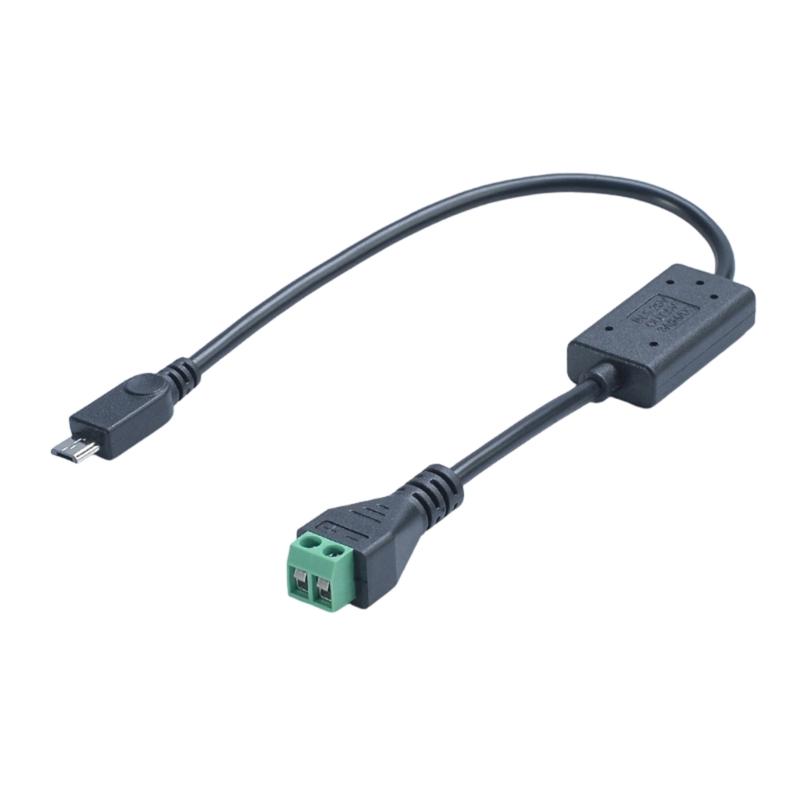Кабель-преобразователь 2P Терминалы DC 5V 25V в USB 5-контактный с выходом 5V3A для зарядки телефона, планшета, видеорегистратора