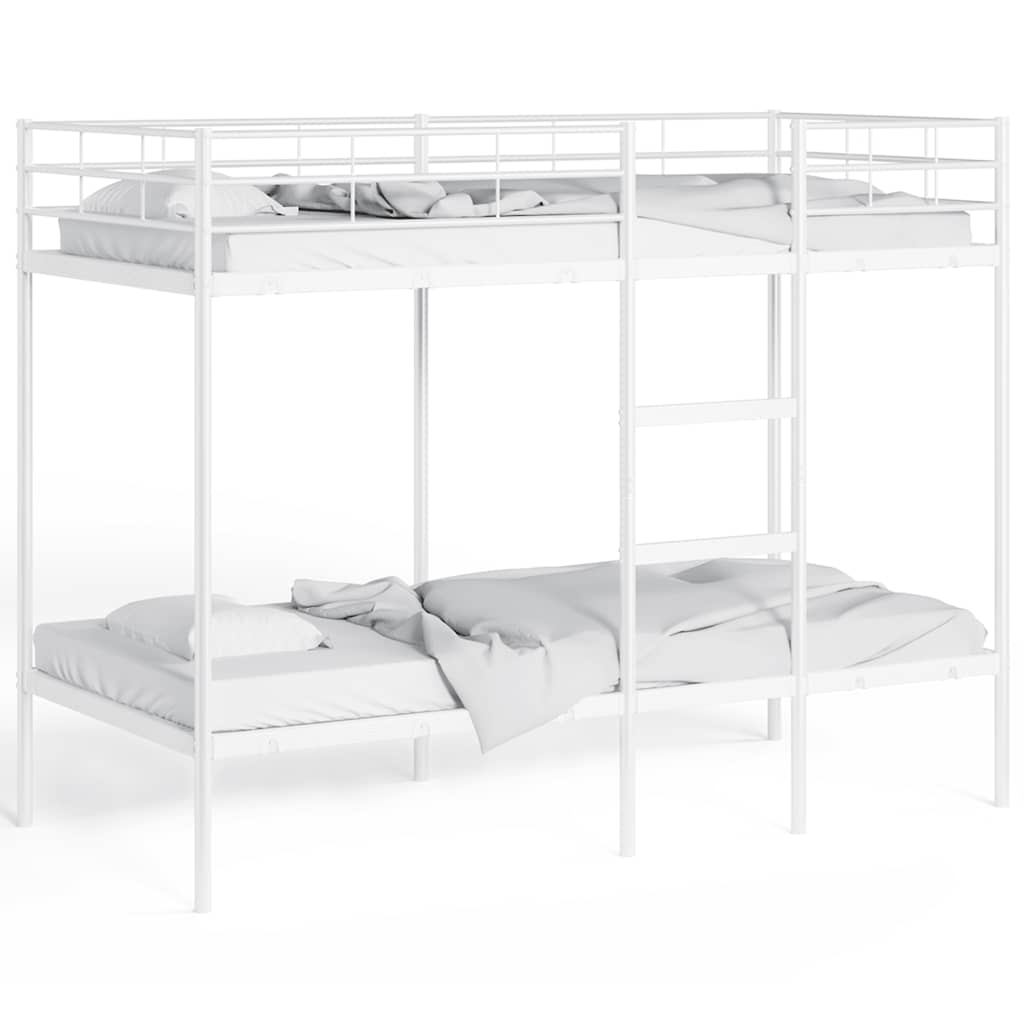 Bunk Bed without Mattress White 100 x 190 cm Steel