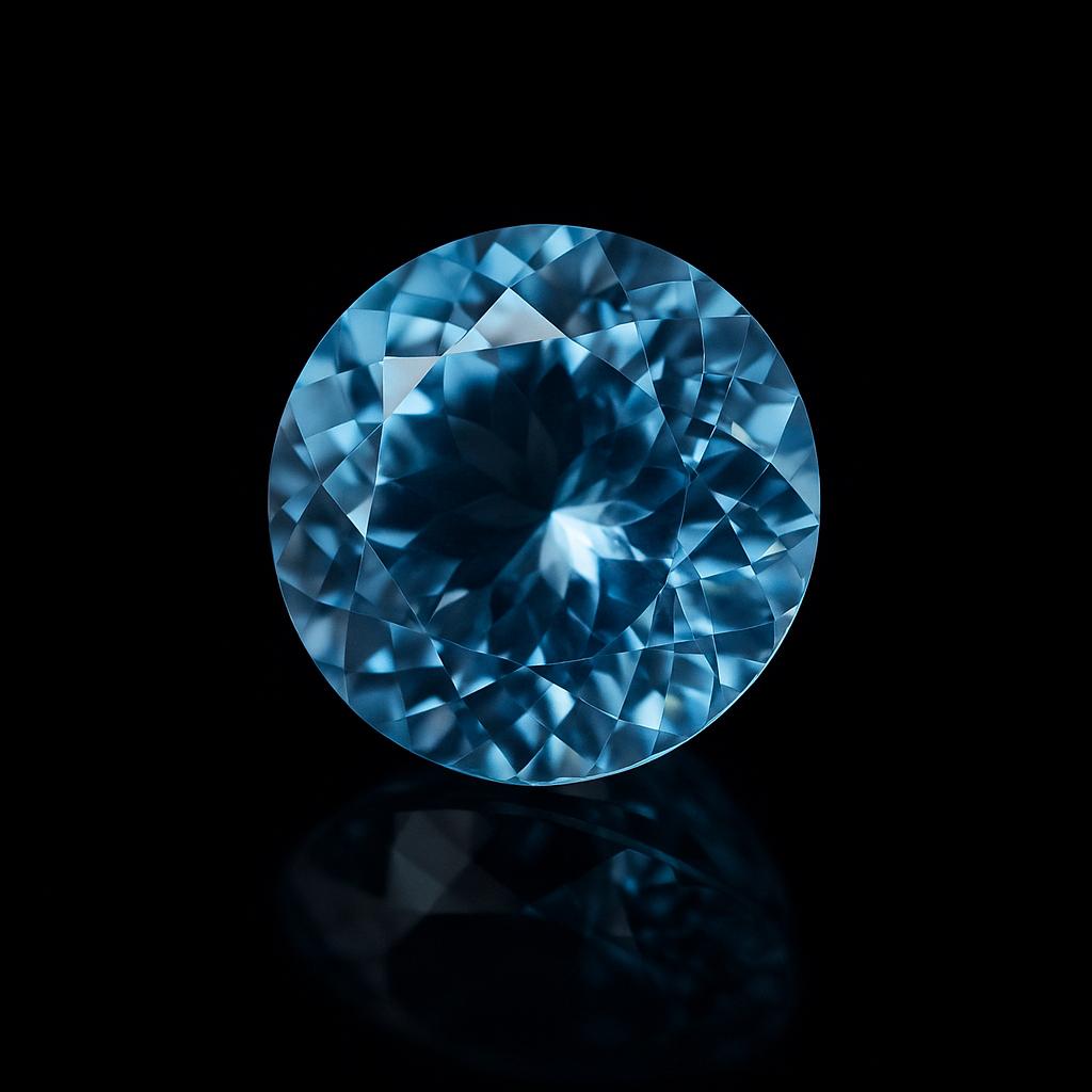 7 Ct Natural Blue Aquamarine Round Cut Brazilian Loose Gemstone