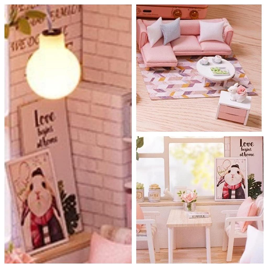 Кукольный домик для начинающих, набор миниатюрного дома, DIY деревянный кукольный домик, миниатюрный набор, набор для ручной работы с пылезащитной крышкой (Тихое время)