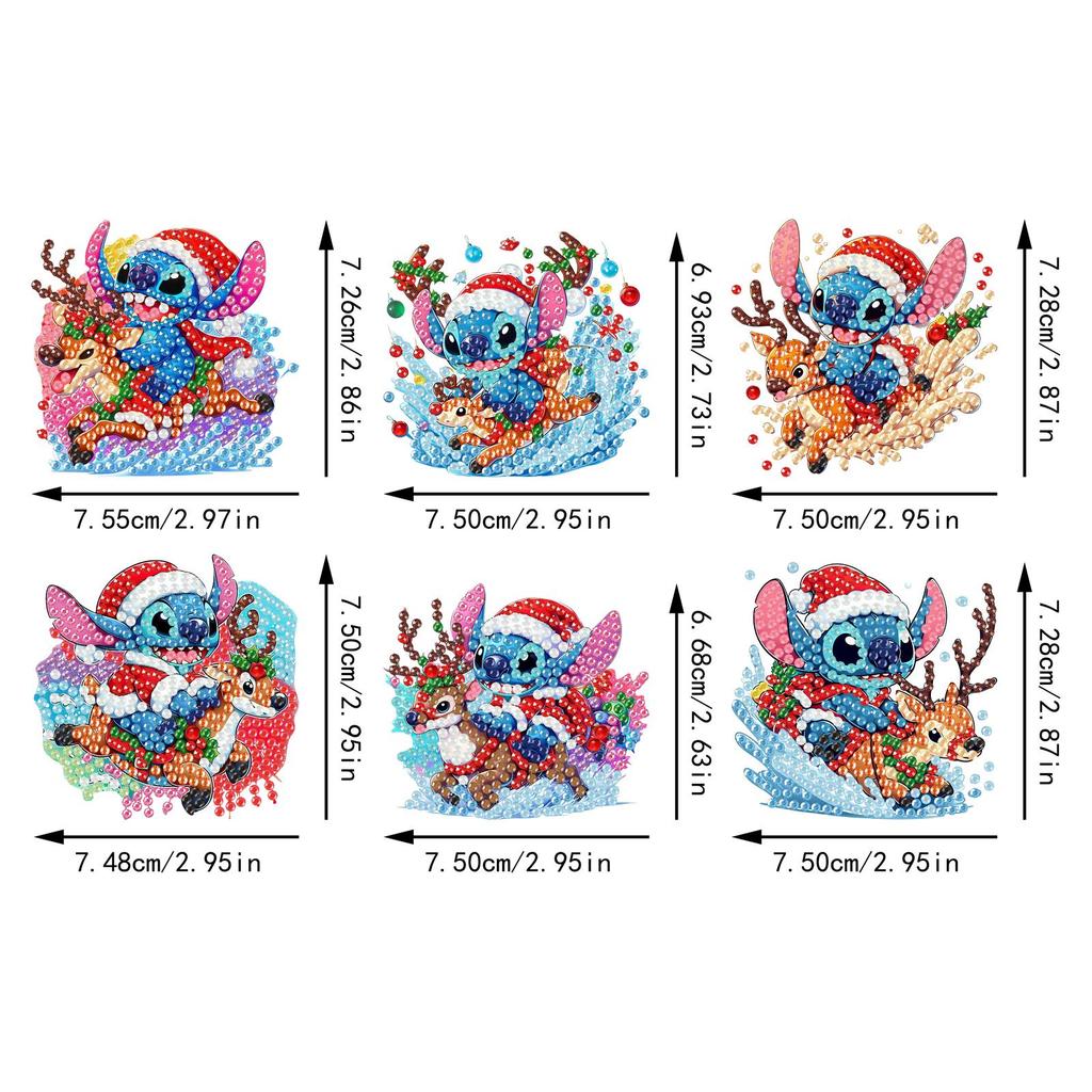 6Pcs Lovely Elk Diamond Art Fridge Magnet Diamond Painting Refrigerator Magnet Diamond Painting Fridge Magnet for Adults Beginners