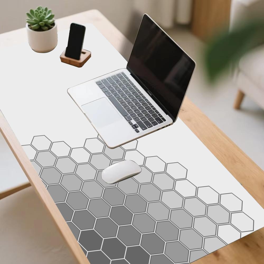 Polygon XXL Large Gaming Mouse Pad Black Desk Mat Non-Slip Natural Rubber Keyboard Mousepad Computer Office Table Cushion