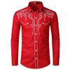 Stylish Shirt Men Embroidery Slim Fit Casual Long Sleeve Shirts Mens Wedding Party Shirt for Male