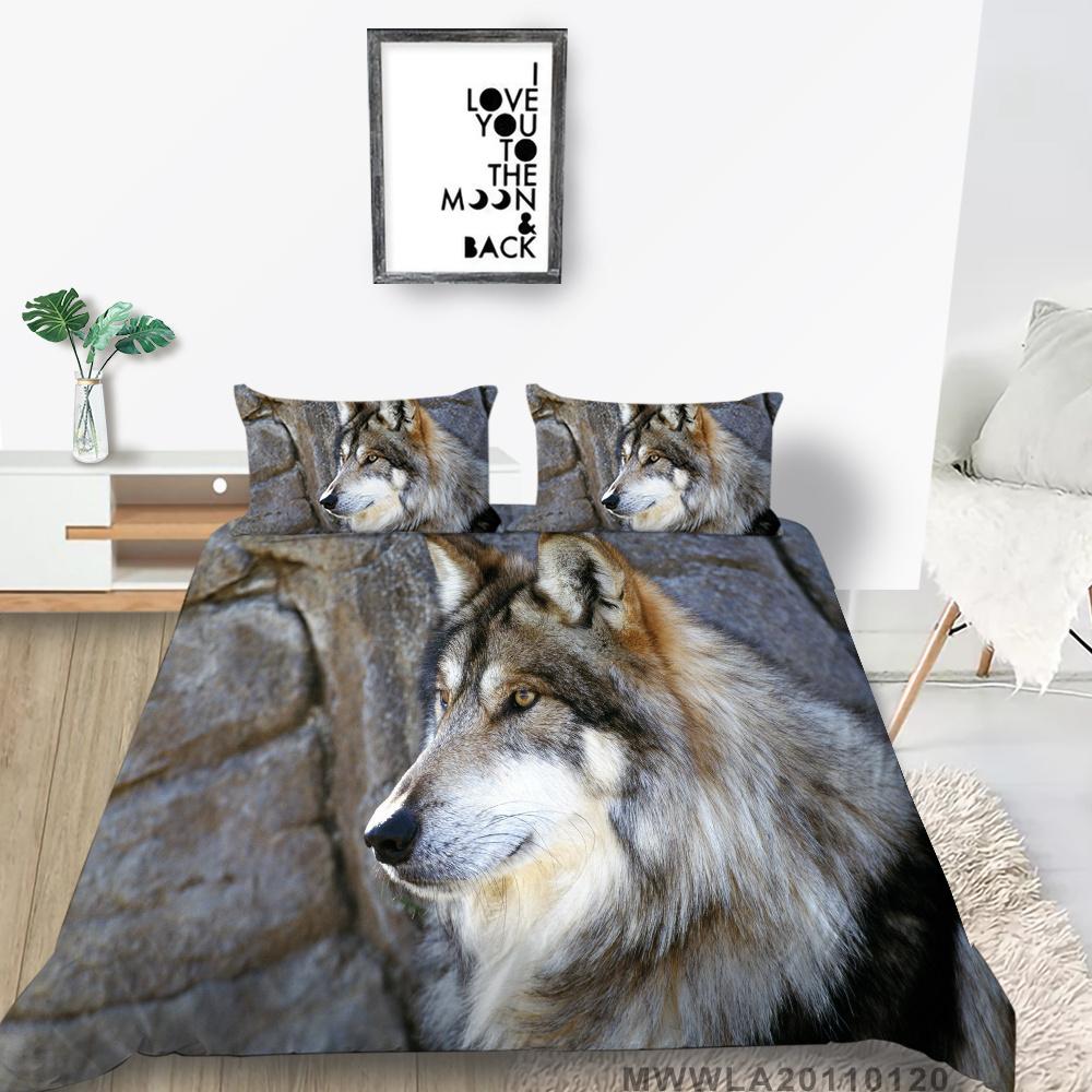 2023 Новый стильный комплект постельного белья с принтом волка, пододеяльник с животными, чехол для кровати, Высококачественная наволочка, крутой мужской комплект постельного белья, комплект постельного белья королевского размера, чехол
